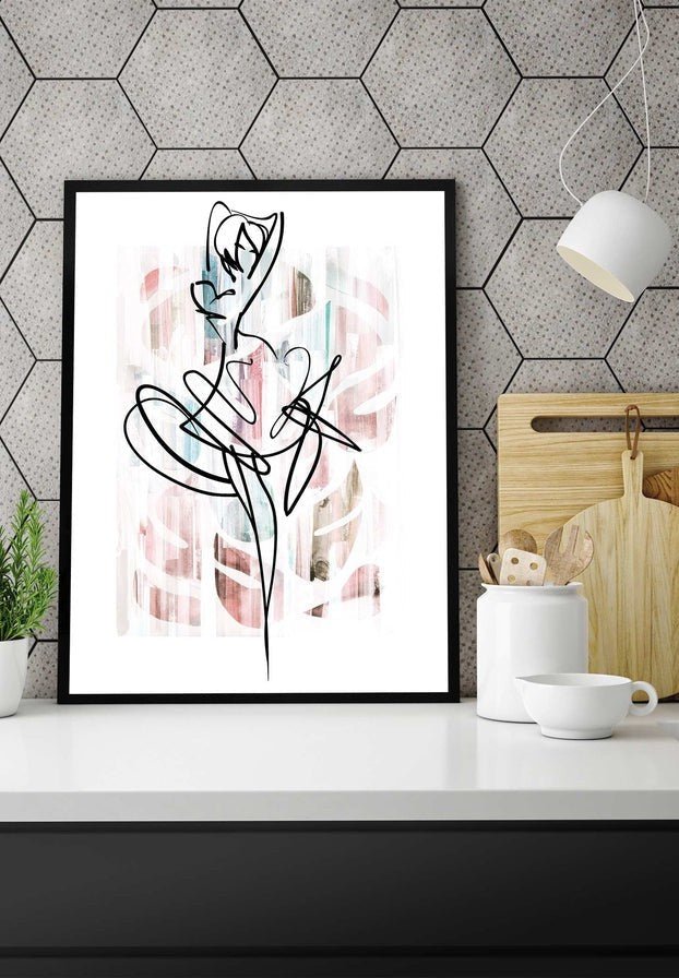 Dancing Ink Brush Drawing Print 2