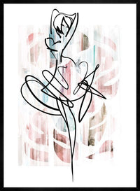Dancing Ink Brush Drawing Print 2