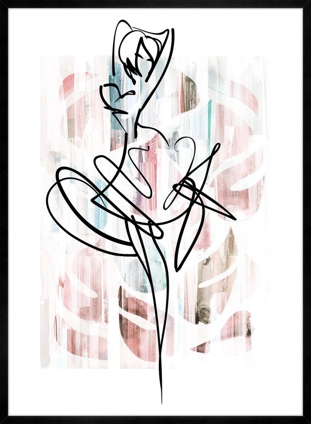 Dancing Ink Brush Drawing Print 2