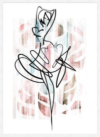 Dancing Ink Brush Drawing Print 2