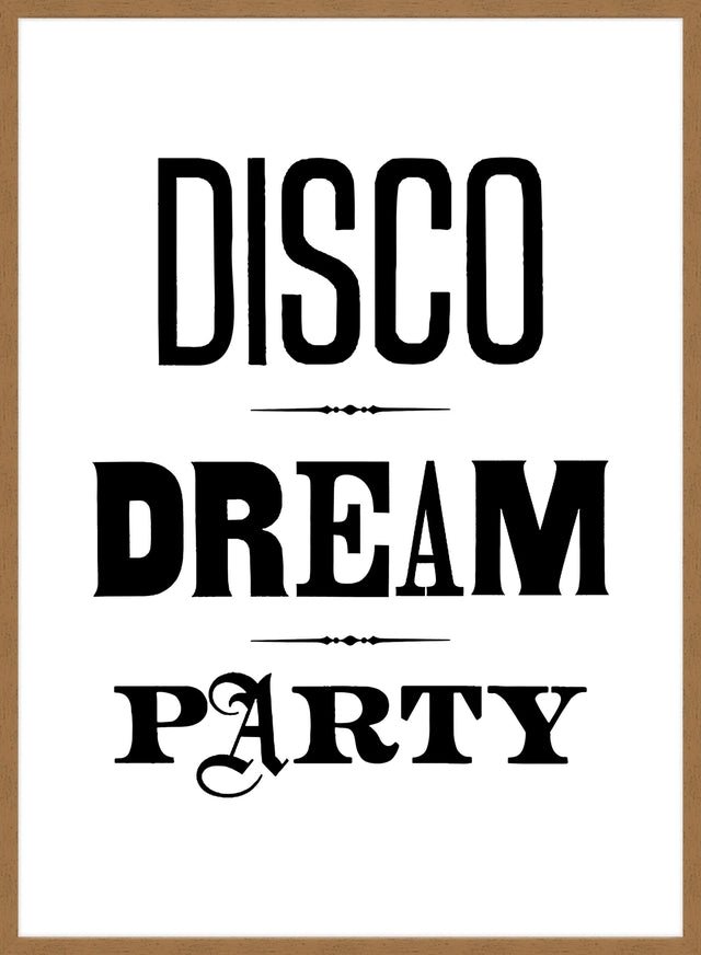 Disco Dream Party Type Print