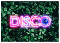 Disco Leaves Retro Sign Neon Print