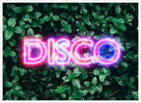 Disco Leaves Retro Sign Neon Print