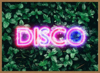 Disco Leaves Retro Sign Neon Print