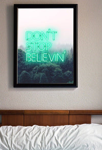 Dont Stop Believing Lyrics Neon Print