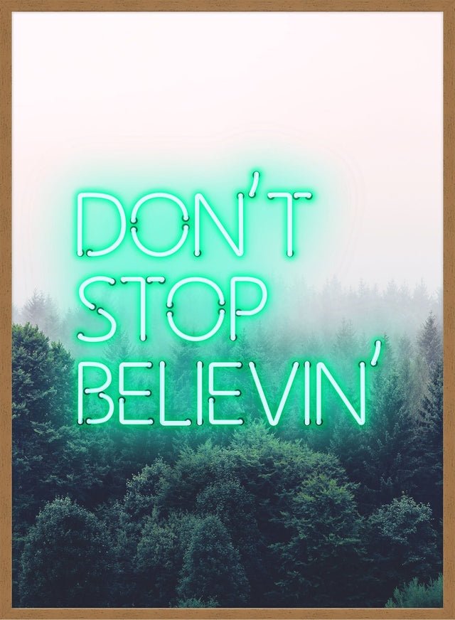 Dont Stop Believing Lyrics Neon Print