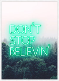 Dont Stop Believing Lyrics Neon Print