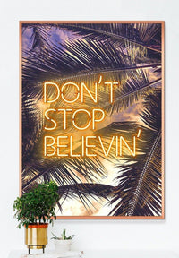 Dont Stop Believing Lyrics Neon Tropical Print