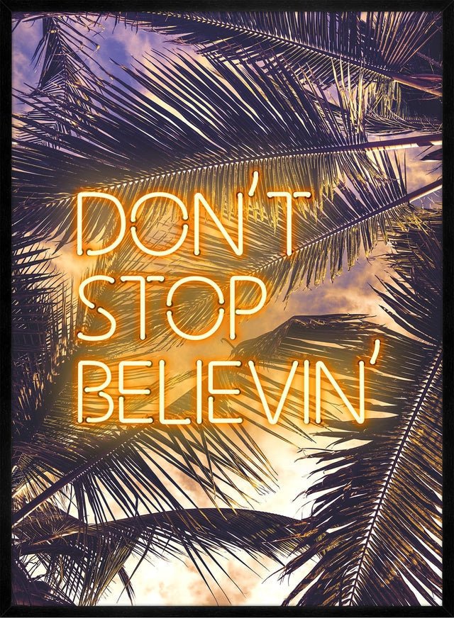 Dont Stop Believing Lyrics Neon Tropical Print