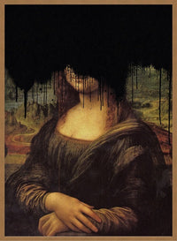 Drippy Mona Lisa Black Graffiti Print