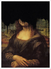 Drippy Mona Lisa Black Graffiti Print