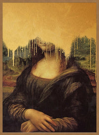 Drippy Mona Lisa Gold Graffiti Print