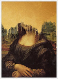 Drippy Mona Lisa Gold Graffiti Print