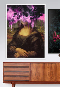Drippy Mona Lisa Pink Gloop Print