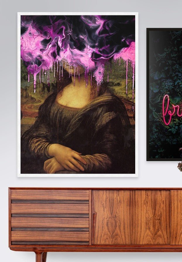 Drippy Mona Lisa Pink Gloop Print