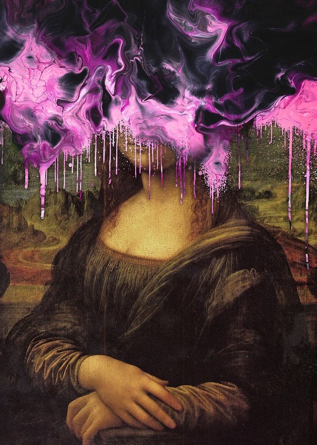Drippy Mona Lisa Pink Gloop Print