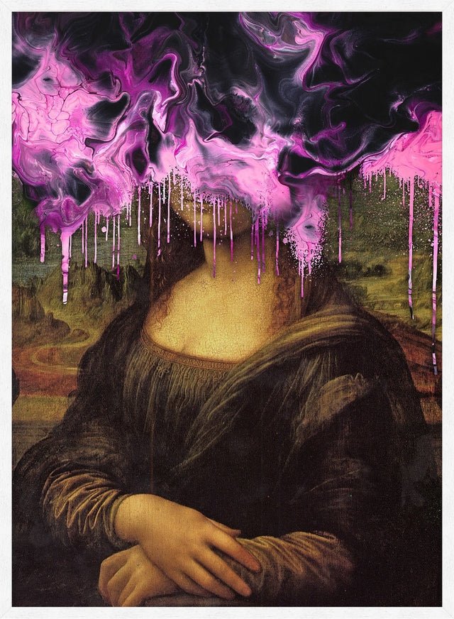 Drippy Mona Lisa Pink Gloop Print