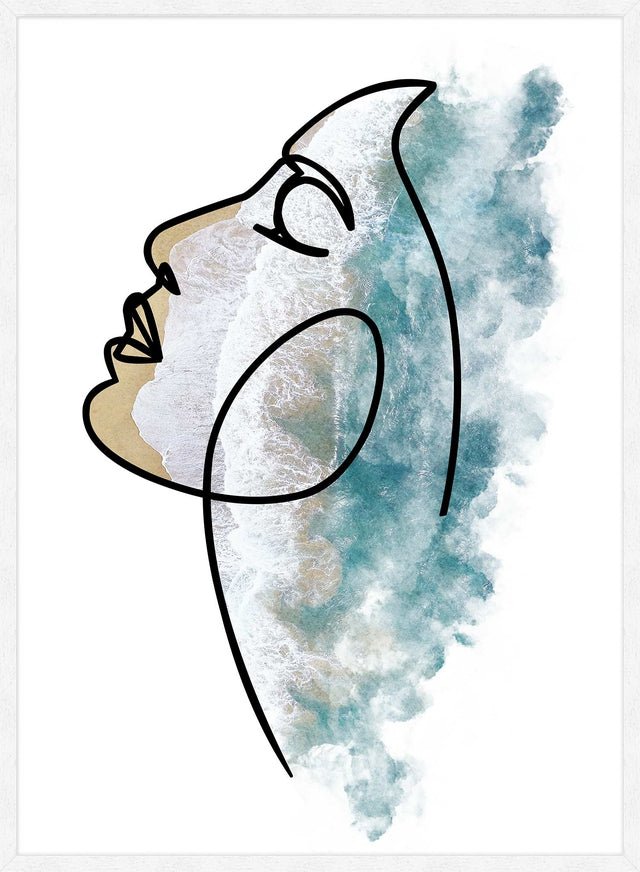 Face And Wave Beach Print