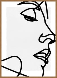 Face Close Up Line Art Print