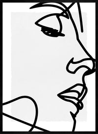 Face Close Up Line Art Print