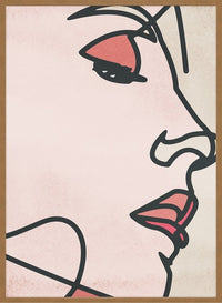 Face Close Up Line Art Watercolour Print