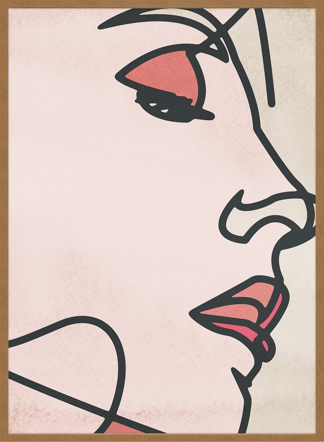 Face Close Up Line Art Watercolour Print