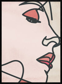 Face Close Up Line Art Watercolour Print