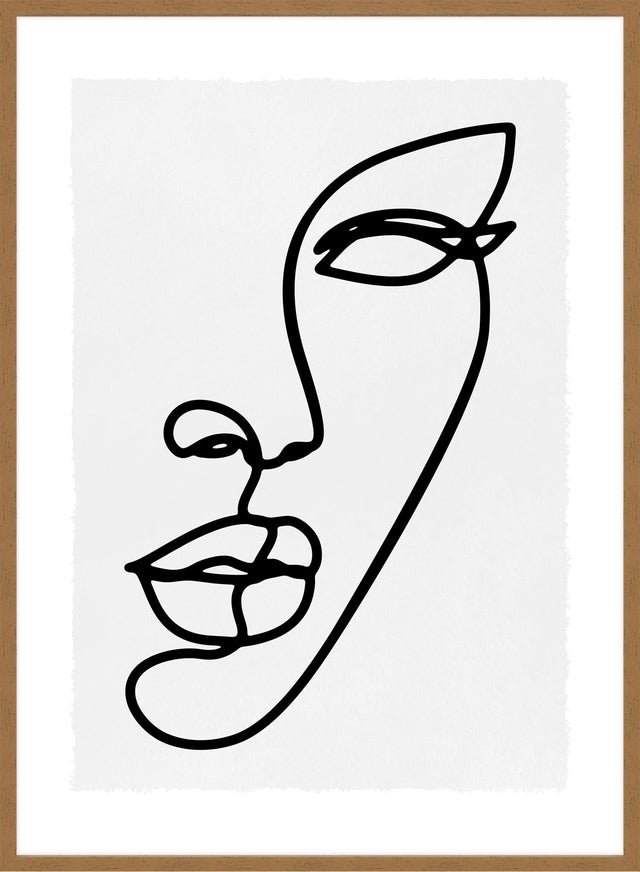 Face Study Line Art Print