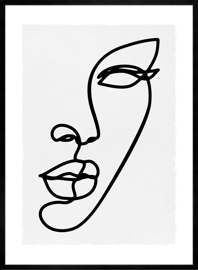 Face Study Line Art Print