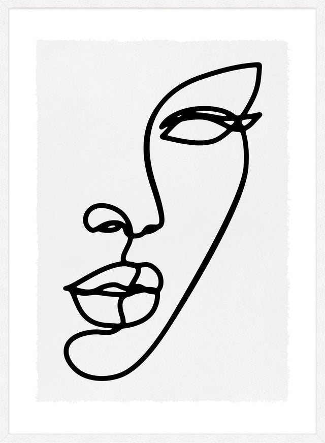 Face Study Line Art Print