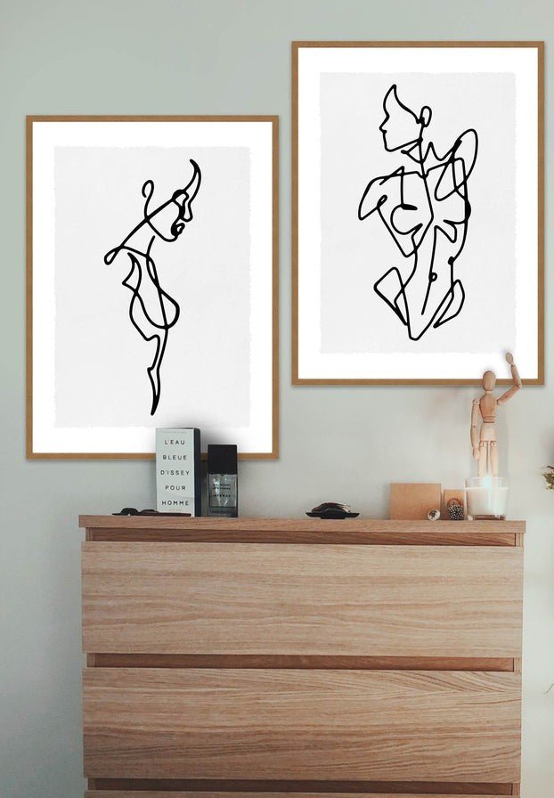 Female Front Study Line Art Print