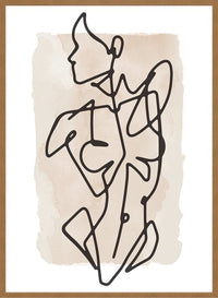 Female Front Study Line Art Watercolour Print