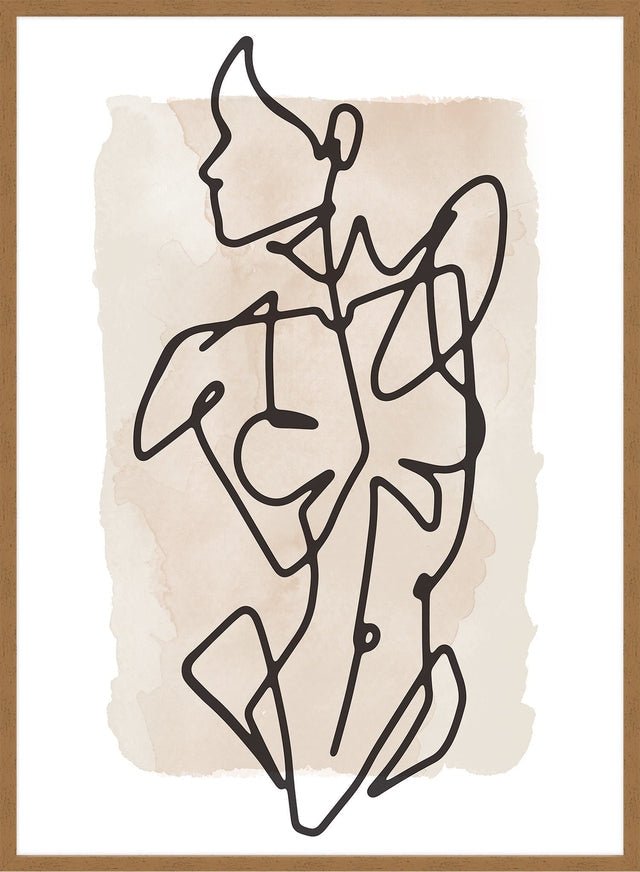 Female Front Study Line Art Watercolour Print