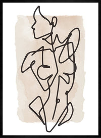 Female Front Study Line Art Watercolour Print