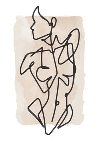Female Front Study Line Art Watercolour Print