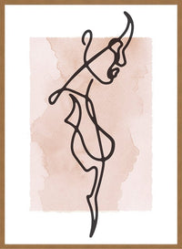 Female Side Study Line Art Watercolour Print