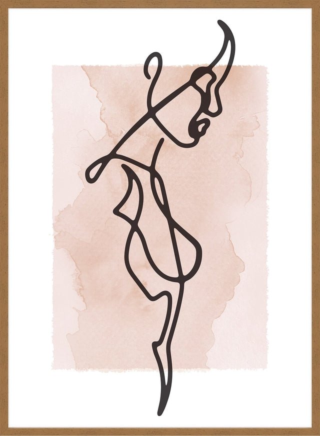Female Side Study Line Art Watercolour Print