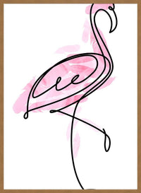 Flamingo Feathers Line Art Print