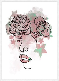 Floral Face Line Art Print