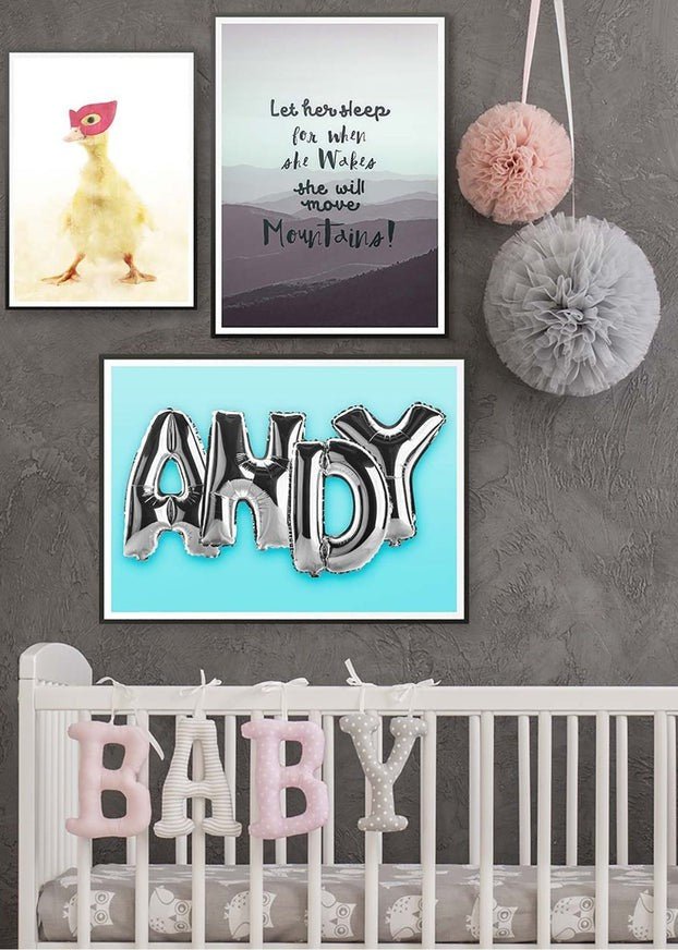 Foil Balloon Style Personalised Name Blue Print