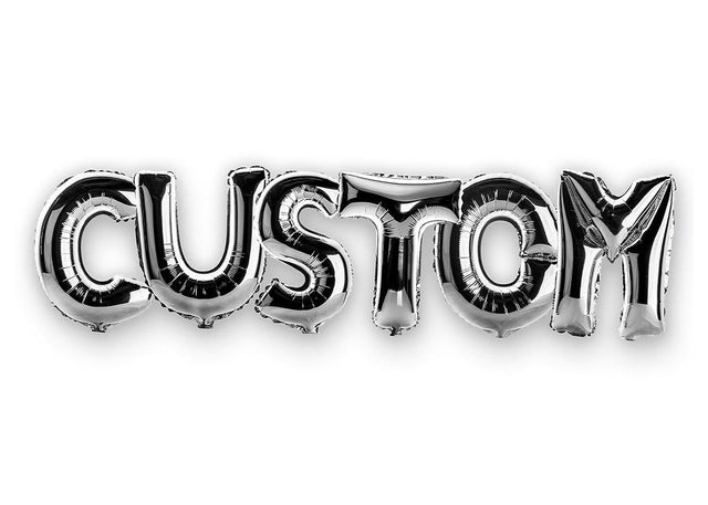 Foil Balloon Style Personalised Name White Print