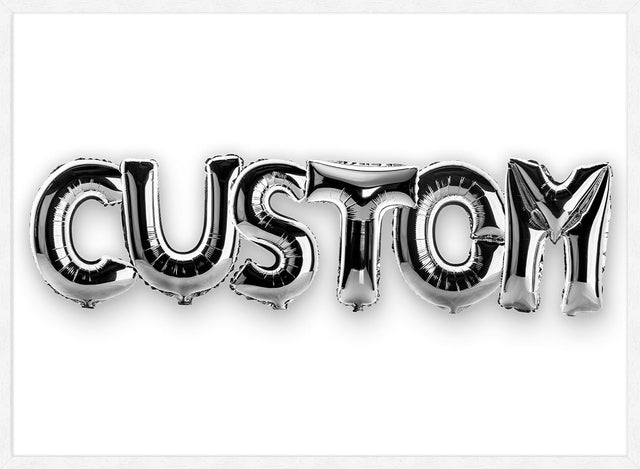 Foil Balloon Style Personalised Name White Print
