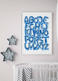 Foil Balloons Alphabet Educational Blue Print
