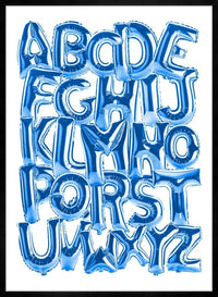 Foil Balloons Alphabet Educational Blue Print