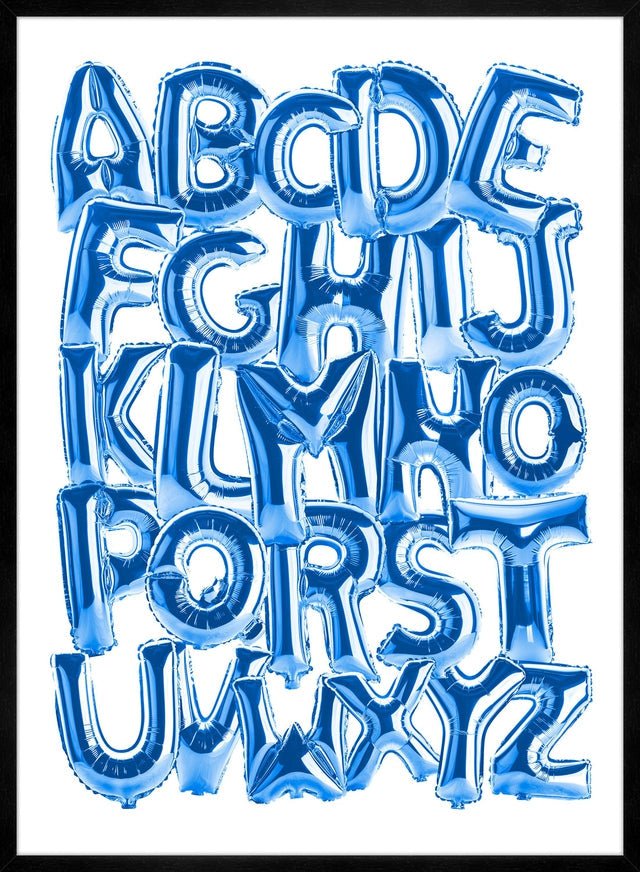Foil Balloons Alphabet Educational Blue Print