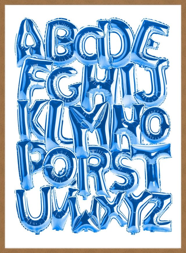 Foil Balloons Alphabet Educational Blue Print