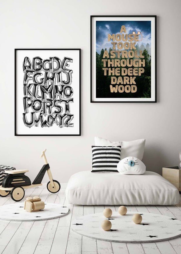Foil Balloons Alphabet Educational Chrome Silver Print