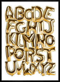 Foil Balloons Alphabet Educational Gold Print