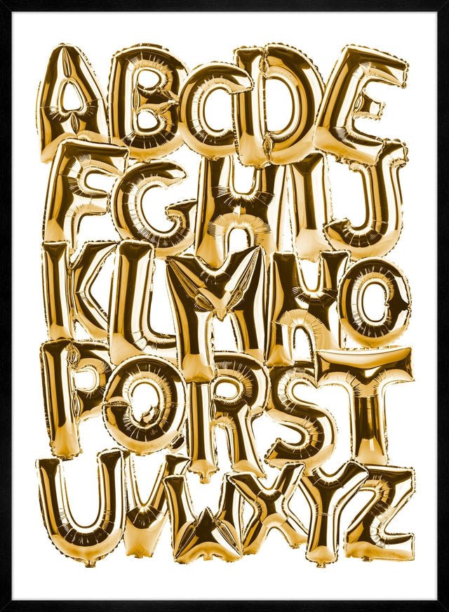 Foil Balloons Alphabet Educational Gold Print