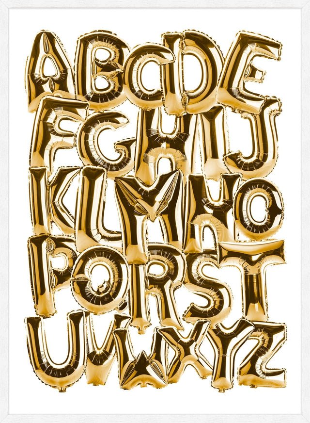 Foil Balloons Alphabet Educational Gold Print